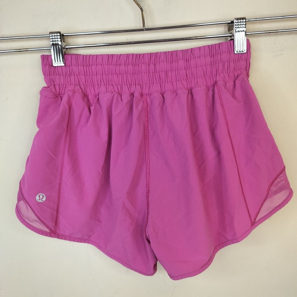 Lululemon Hotty Hot Short 4 High Waist Mesh Athletic Active Pink - Picture 4 of 8